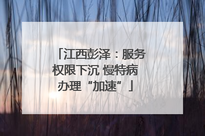 江西彭泽：服务权限下沉 慢特病办理“加速”