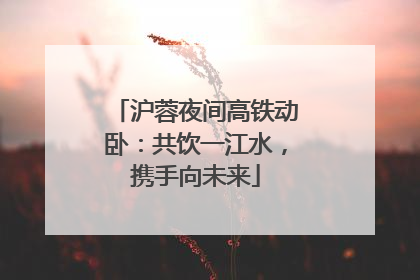 沪蓉夜间高铁动卧：共饮一江水，携手向未来