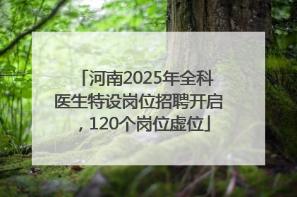 河南2025年全科医生特设岗位招聘开启，120个岗位虚位