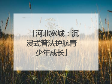 河北宽城：沉浸式普法护航青少年成长