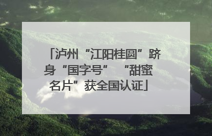 泸州“江阳桂圆”跻身“国字号” “甜蜜名片”获全国认证