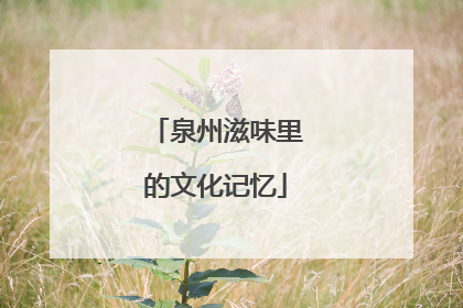 泉州滋味里的文化记忆