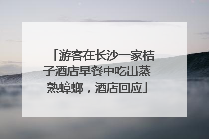 游客在长沙一家桔子酒店早餐中吃出蒸熟蟑螂，酒店回应