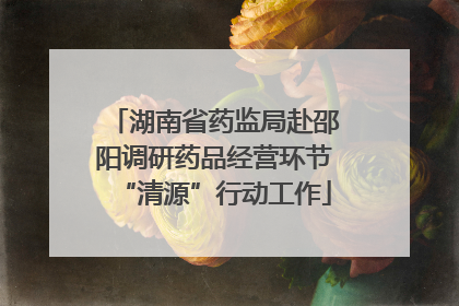 湖南省药监局赴邵阳调研药品经营环节“清源”行动工作