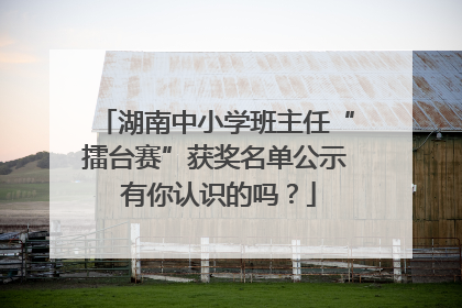 湖南中小学班主任“擂台赛”获奖名单公示 有你认识的吗？