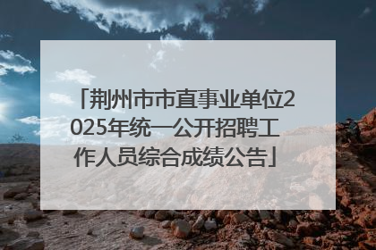 荆州市市直事业单位2025年统一公开招聘工作人员综合成绩公告