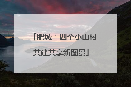 肥城：四个小山村共建共享新图景