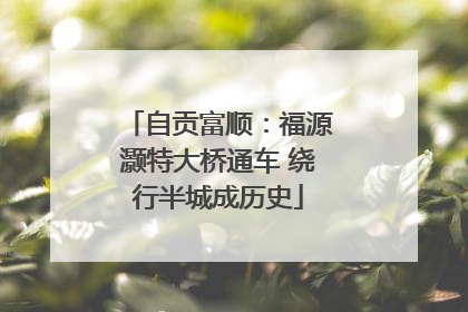 自贡富顺：福源灏特大桥通车 绕行半城成历史