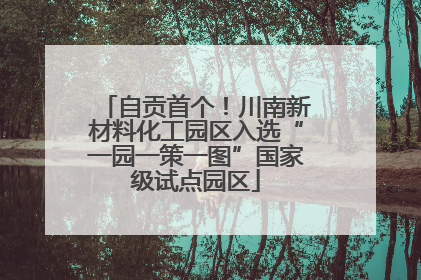 自贡首个！川南新材料化工园区入选“一园一策一图”国家级试点园区
