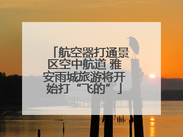 航空器打通景区空中航道 雅安雨城旅游将开始打“飞的”