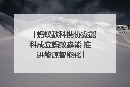 蚂蚁数科携协鑫能科成立蚂蚁鑫能 推进能源智能化