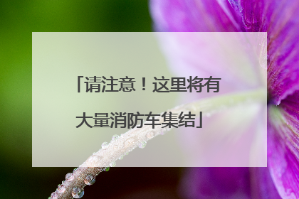 请注意！这里将有大量消防车集结