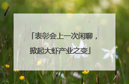 表彰会上一次闲聊，掀起大虾产业之变