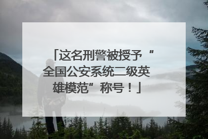 这名刑警被授予“全国公安系统二级英雄模范”称号！