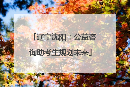 辽宁沈阳：公益咨询助考生规划未来