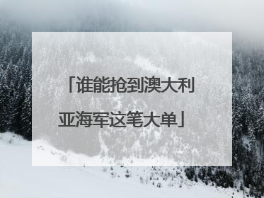 谁能抢到澳大利亚海军这笔大单