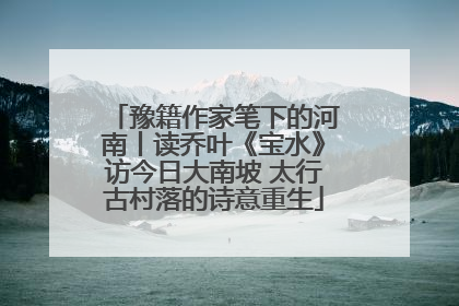 豫籍作家笔下的河南丨读乔叶《宝水》访今日大南坡 太行古村落的诗意重生