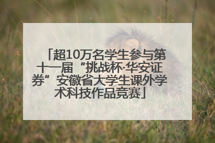 超10万名学生参与第十一届“挑战杯·华安证券”安徽省大学生课外学术科技作品竞赛