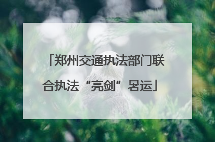 郑州交通执法部门联合执法“亮剑”暑运
