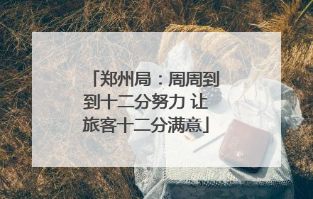 郑州局：周周到到十二分努力 让旅客十二分满意