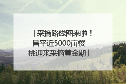 采摘路线图来啦！昌平近5000亩樱桃迎来采摘黄金期