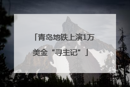 青岛地铁上演1万美金“寻主记”