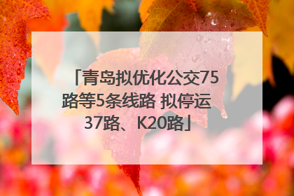 青岛拟优化公交75路等5条线路 拟停运37路、K20路