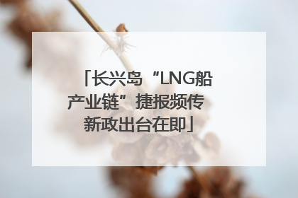 长兴岛“LNG船产业链”捷报频传 新政出台在即