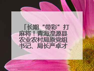 长期“带彩”打麻将！青海湟源县农业农村局原党组书记、局长严卓才被“双开”