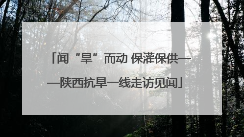 闻“旱”而动 保灌保供——陕西抗旱一线走访见闻