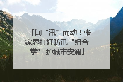 闻“汛”而动！张家界打好防汛“组合拳” 护城市安澜