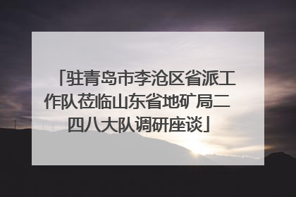驻青岛市李沧区省派工作队莅临山东省地矿局二四八大队调研座谈