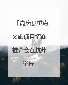 高唐县重点文旅项目招商推介会在杭州举行