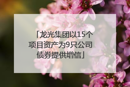 龙光集团以15个项目资产为9只公司债券提供增信