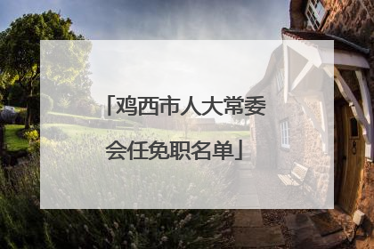 鸡西市人大常委会任免职名单