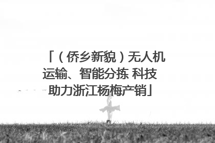 （侨乡新貌）无人机运输、智能分拣 科技助力浙江杨梅产销