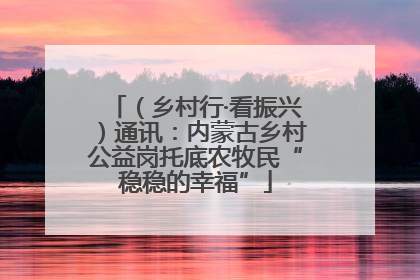 （乡村行·看振兴）通讯：内蒙古乡村公益岗托底农牧民“稳稳的幸福”