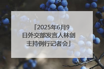 2025年6月9日外交部发言人林剑主持例行记者会