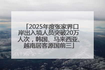 2025年度张家界口岸出入境人员突破20万人次，韩国、马来西亚、越南居客源国前三
