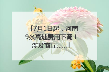7月1日起，河南9条高速费用下调！涉及商丘……