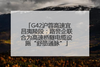 G42沪蓉高速宜昌夷陵段：路警企联合为高速桥隧电缆设施“舒筋通脉”